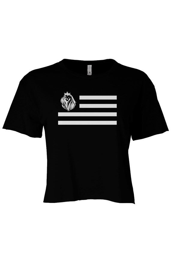 WOMENS LION FLAG CROP TOP T-SHIRT