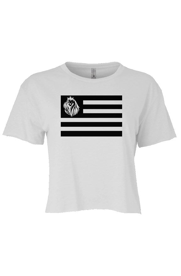 WOMENS LION FLAG CROP TOP T-SHIRT