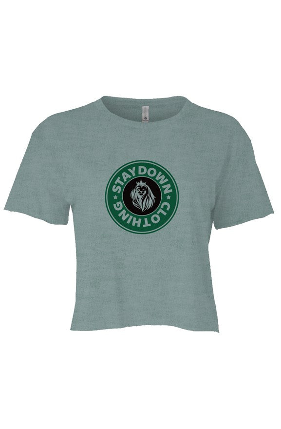 WOMENS STAYBUCKS CROP TOP T-SHIRT