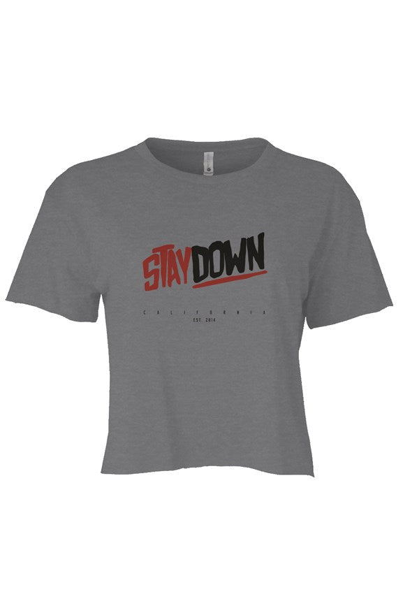 WOMENS UNDERLINE CROP TOP T-SHIRT GRAY
