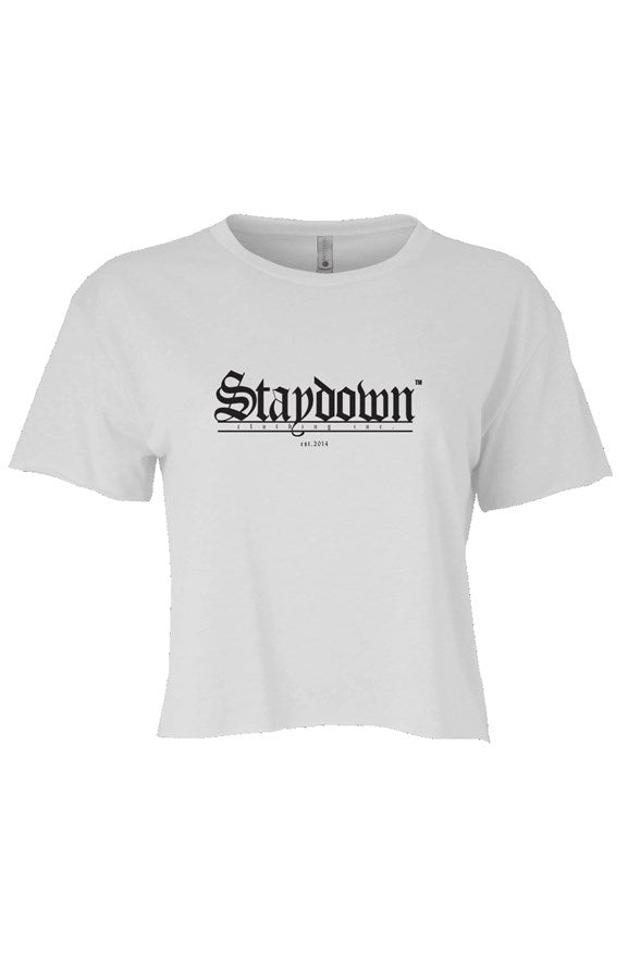 WOMENS OLD ENGLISH CROP TOP T-SHIRT