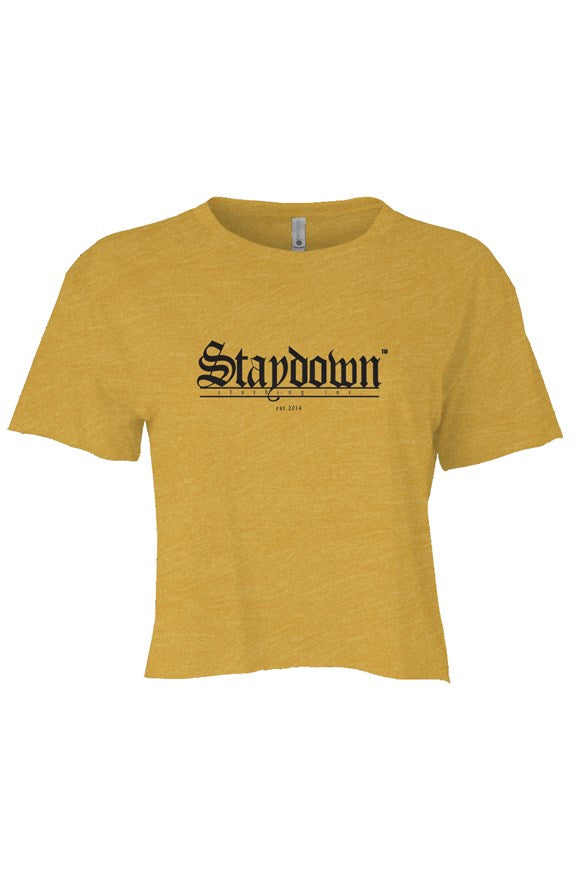 WOMENS OLD ENGLISH CROP TOP GOLD