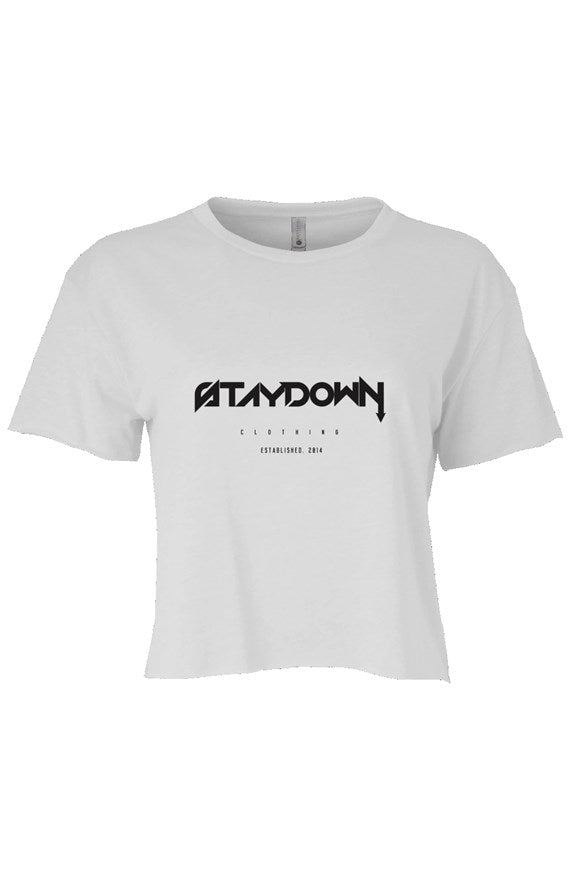 WOMEN ARROW CROP TOP T-SHIRT WHITE