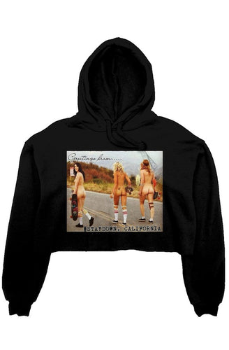 LADIES CROP TOP SKATEBOARD HOODIE