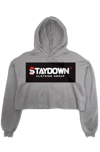 OWN LADIES CROP TOP HOODIE GREY